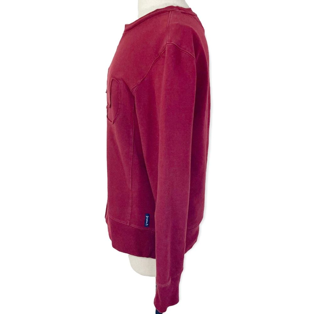 Armani Jeans burgundy logo sweatshirt, cotton crew neck long sleeve top - Picture 4 of 10